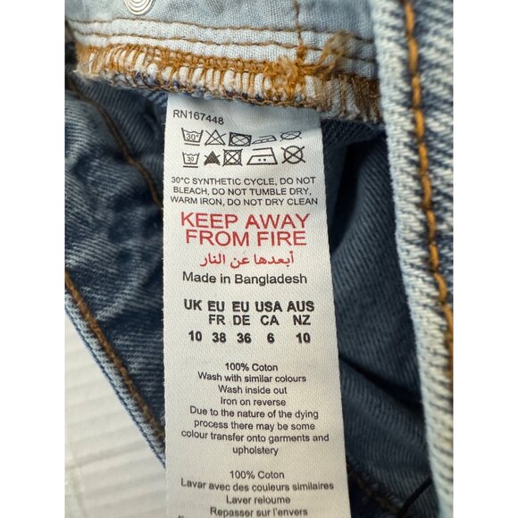 2/$30 NWT PrettyLittleThing Size 6 Distressed Blue Mom Jeans - Picture 7 of 16